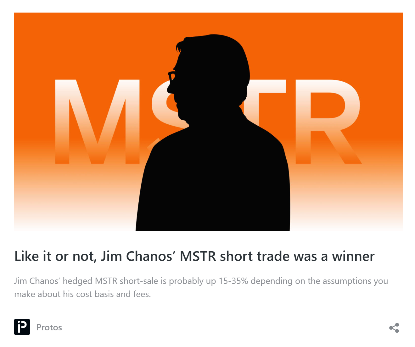 做空MSTR赚100%，他是如何考虑这笔交易的？